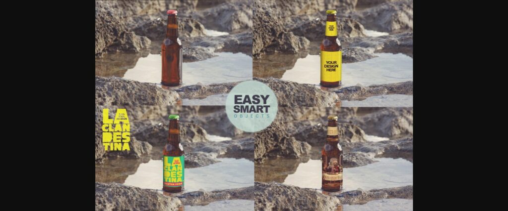 Formentera Stone Beach | Beer Mockup Poster 4