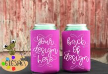 Fuchsia Can Cooler Mockup Poster 1