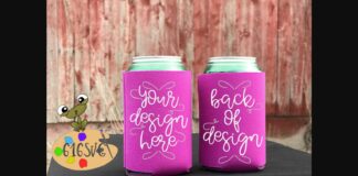 Fuchsia Can Cooler Mockup Poster 1