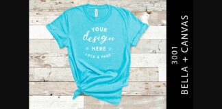 Girls Turquoise Bella Canvas 3001 Mockup Poster 1