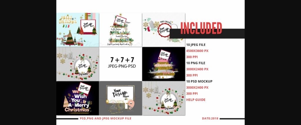 Glitter Scrapbook Christmas Clipart Mockup Bundle Poster 4