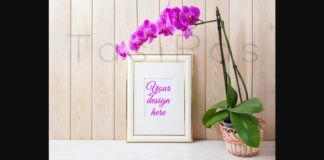 Gold Decorated Frame Mockup Poster 1