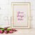 Gold Decorated Frame Mockup with Magenta Tulips Bouquet