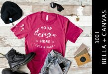 Guys Berry Bella Canvas 3001 Mockup Tee Poster 1