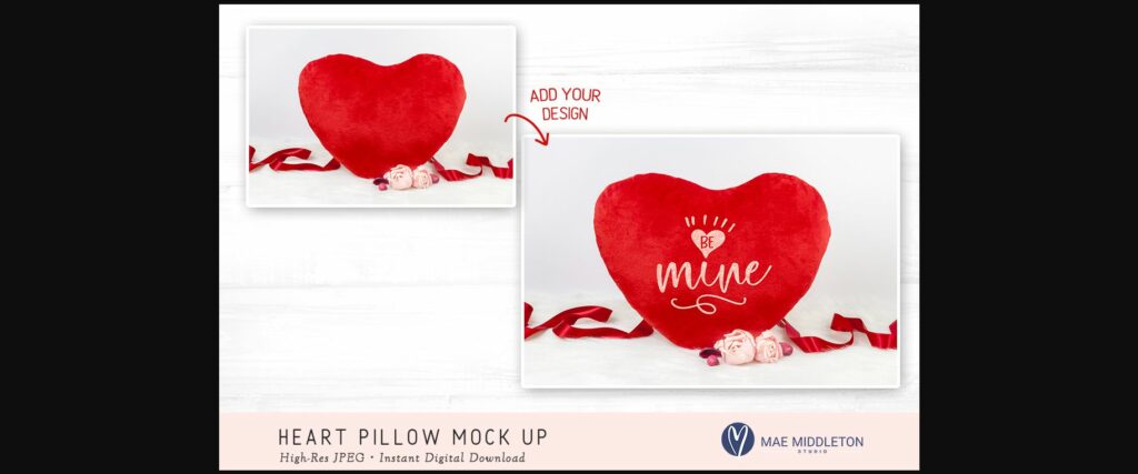 Heart Pillow Mock Up Poster 4