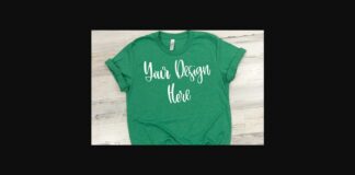 Heather Green Unisex T-shirt Mockup Photo Poster 1