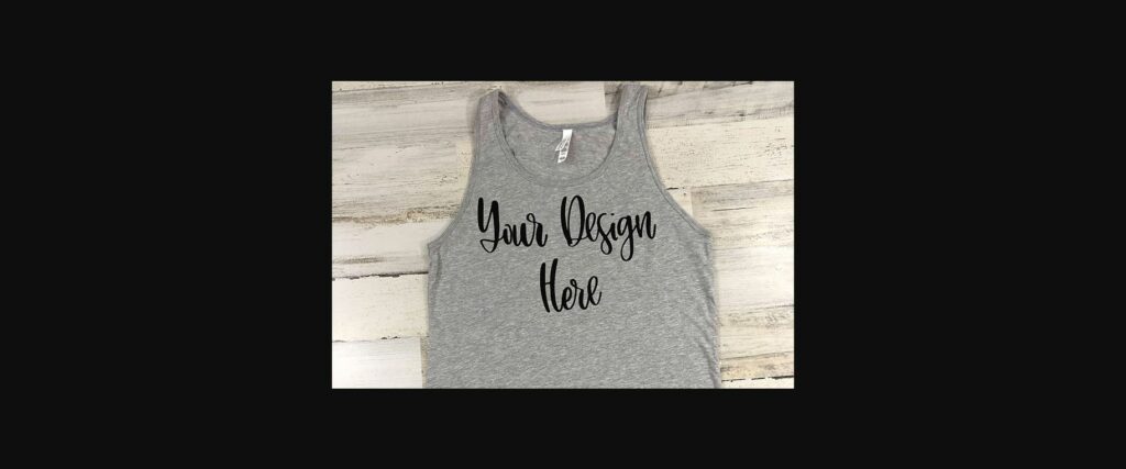 Heather Grey Tank Top Mockup Photo Poster 1