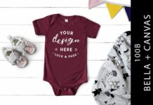 Heather Maroon Bella Canvas 100B Romper Poster 1