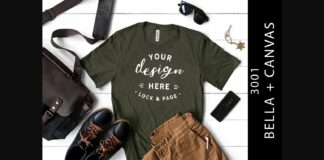 Heather Military Green Bella Canvas 3001 Poster 1