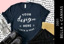 Heather Navy Bella Canvas 3001 Mockup Poster 1