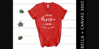 Heather Red Bella Canvas 3005 V Neck Poster 1