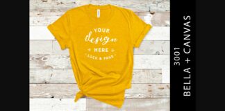 Heather Yellow Bella Canvas 3001Mockup Poster 1