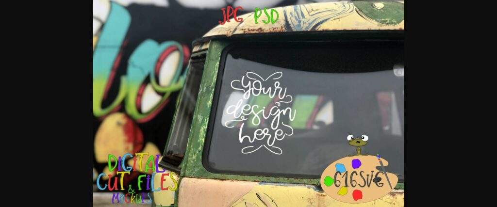 Hippie Van Mockup Front View Poster 1