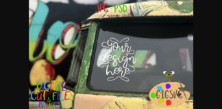 Hippie Van Mockup Front View Poster 1