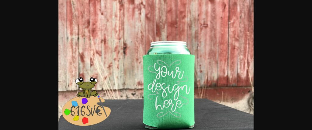 Kelly Green Can Cooler Mockup Poster 3