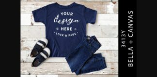 Kids Navy Triblend Bella Canvas 3413Y Poster 1