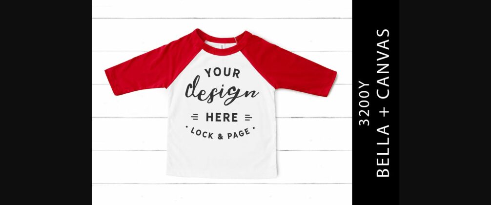 Kids Red Bella Canvas 3200Y Tee Mockup Poster 1