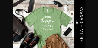 Leaf Bella Canvas 3001 T Shirt Mockup Poster 1