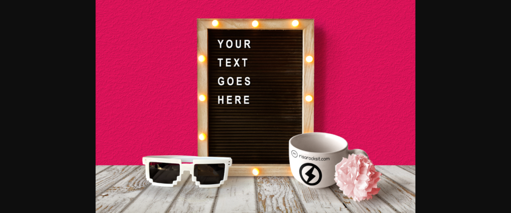 Letter Board and Mug Mockup Poster 1