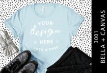 Light Blue Bella Canvas 3001 Tee Mockup Poster 1