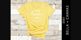 Maize Yellow Bella Canvas 3001 Mockup Poster 1