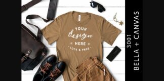 Male Pebble Brown Bella Canvas 3001 Tee Poster 1