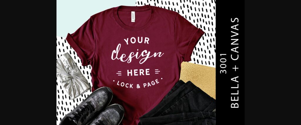 Maroon Bella Canvas 3001 T Shirt Mockup Poster 1