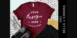 Maroon Bella Canvas 3001 T Shirt Mockup Poster 1