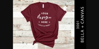 Maroon Bella Canvas 3001 T Shirt Mockup Poster 1