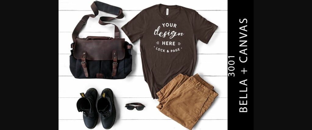 Mens Brown Bella Canvas 3001 Mockup Tee Poster 1