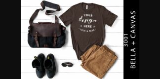 Mens Brown Bella Canvas 3001 Mockup Tee Poster 1