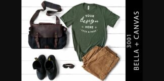 Mens Military Green Bella Canvas 3001 Poster 1