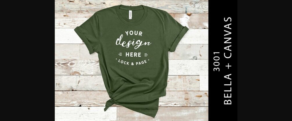 Military Green Bella Canvas 3001 Mockup Poster 1