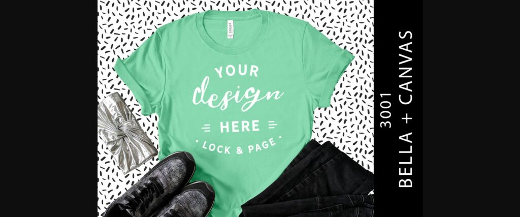 Mint Bella Canvas 3001 Funky Tee Mockup Poster 1