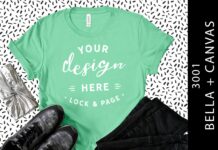 Mint Bella Canvas 3001 Funky Tee Mockup Poster 1