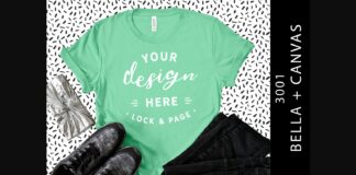 Mint Bella Canvas 3001 Funky Tee Mockup Poster 1