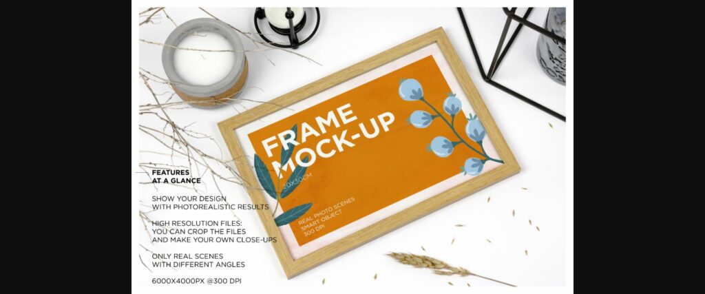 Natural Wood Frame Mockup Poster 4