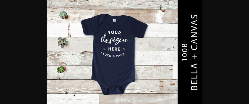 Navy Bella Canvas 100B Baby Romper Mock Poster 1