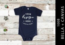 Navy Bella Canvas 100B Baby Romper Mock Poster 1