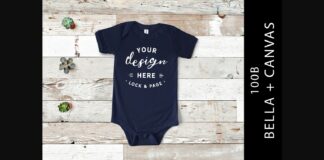 Navy Bella Canvas 100B Baby Romper Mock Poster 1