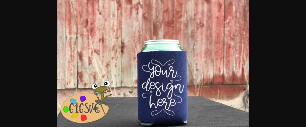 Navy Blue Can Cooler Mockup Poster 1