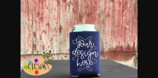 Navy Blue Can Cooler Mockup Poster 1