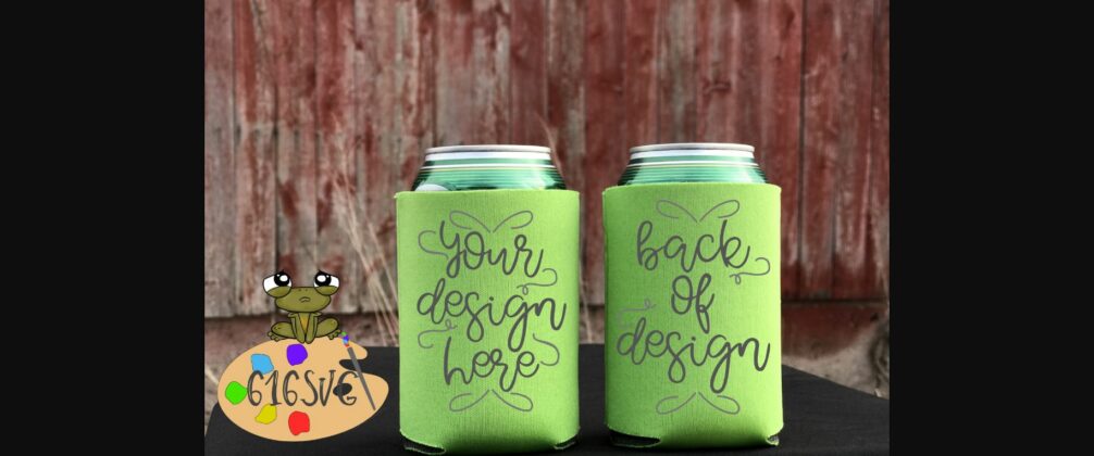 Neon Green Can Cooler Mockup Poster 4