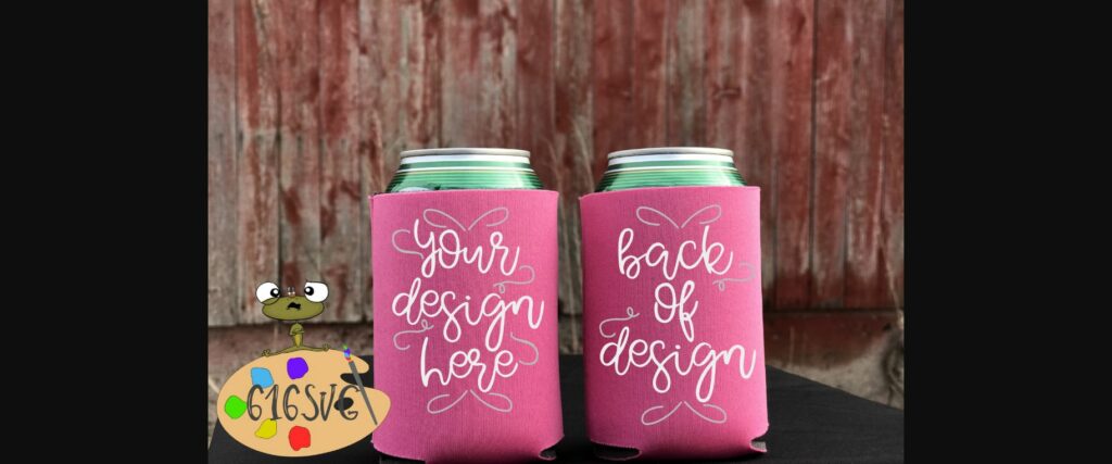 Neon Pink Can Cooler Mockup Poster 4