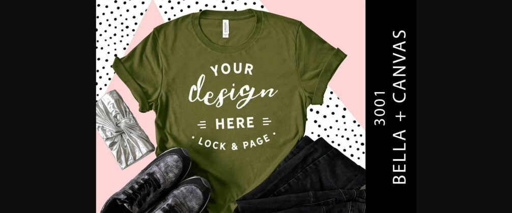 Olive Bella Canvas 3001 T Shirt Mockup Poster 1