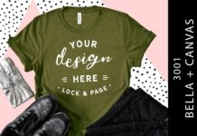 Olive Bella Canvas 3001 T Shirt Mockup Poster 1