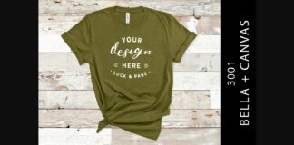 Olive Bella Canvas 3001 T Shirt Mockup Poster 1