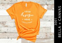 Orange Bella Canvas 3001 T Shirt Mockup Poster 1