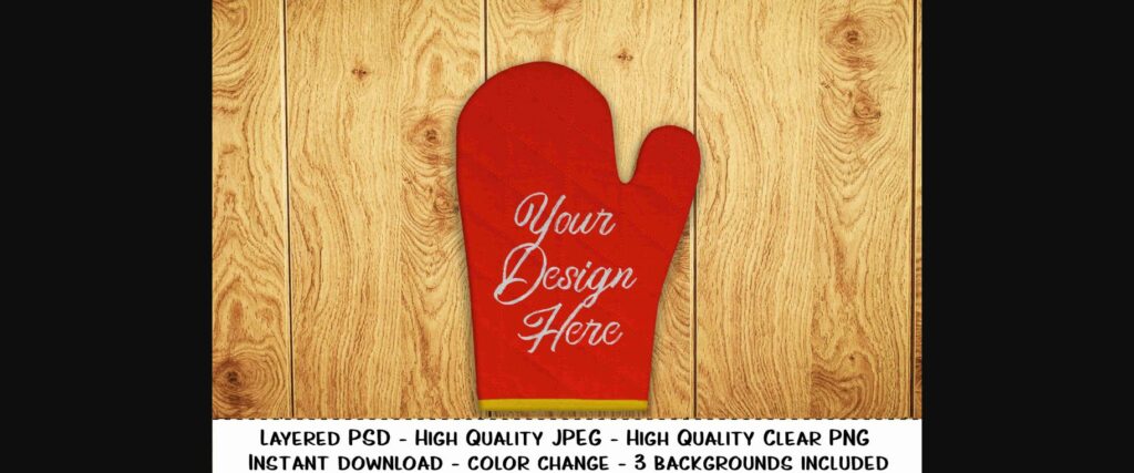 Oven Mitt Editable Photorealistic Product Mockup Layered Poster 1