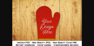 Oven Mitt Editable Photorealistic Product Mockup Layered Poster 1